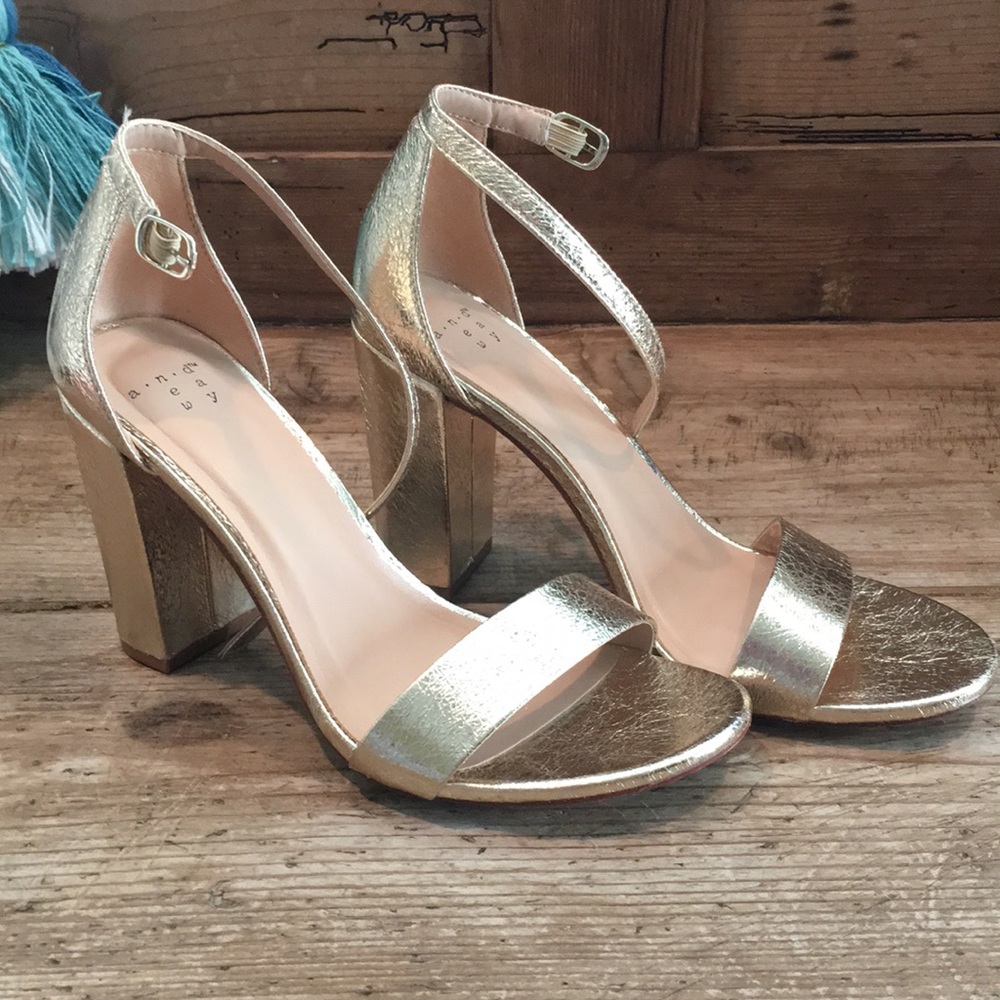 Gold Strappy Heels